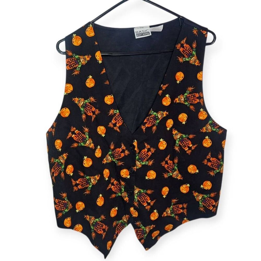 Basic Editions Women's Vintage Halloween Fall Vest Size Large